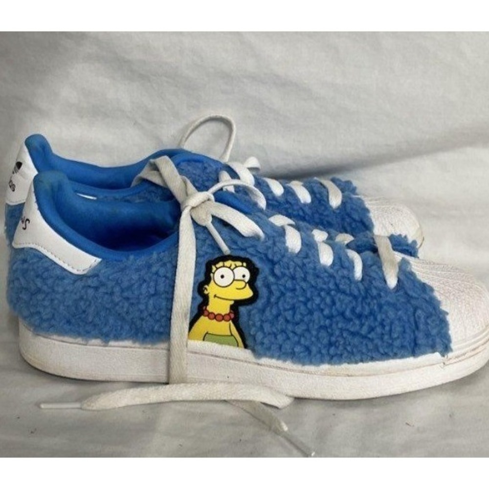 Adidas Superstar The Simpsons Marge Simpson Blue Fleece Sneakers GZ1774 Size 4